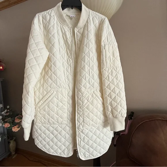 Zella Nordstrom Longline Water Resistant Quilted Bomber Jacket - Picture 1 of 9